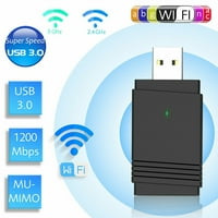 WiFi adapter 1200Mbps USB 3. WiFi dongle 802. AC bežični mrežni adapter sa dualnim opsegom 2,42ghz 300Mbps