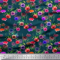 Soimoi pamučna patch tkanina od listova i ruža cvjetno tiskovina tkanina širom