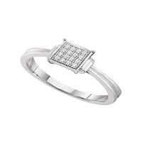 Sterling srebrni dijamant jednostavan kvadratni prsten klastera CTTW
