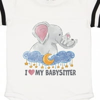 Inktastic Volim svoj babysitter Elephant Porodični poklon Baby Boy ili Baby Girl Bodysuit