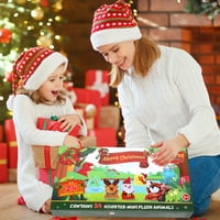 Božićni privesni kalendar za djecu, mini životinjske plišane igračke tipke s različitim punjenim životinjama,