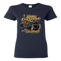 Vintage Garage Carine Hot Rod Classic Automobili i kamioni Ženske grafičke majice, mornarice, male