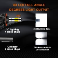 Za Ford Fled 2009- 4-strana H LED pretvorbe konverzije farova 6000K bijele sijalice s visokim snopovima