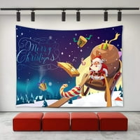 Cadecor Božićne kocke tapiserija, Xmas Merry Božić Santa Claus Božićni pokloni predstavljaju zimske sniježne pahulje CANDY Cane Wall Tapistry CH