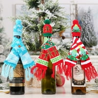 Boćni vinski boca pletena šal šal Novost Svečano Božićno stablo GingerBread Man Printiran boca poklopac