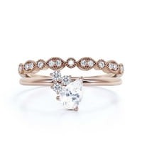 Prekrasan minimalistički 1. karatni kruški rez klasični dijamantni zaručnički prsten, vjenčani prsten,