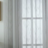 Yipa 1-komadni izvezeni cvjetni bijeli čista zavjesa Valance Voile prozor za zavjese prozorske zavjese