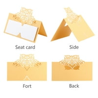 Rosarivae šuplje cvjetne karte Card Golden Table Naziv za prijemne kartice za banket za vjenčanje