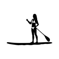Djevojka za veslanje naljepnica naljepnica naljepnica Die Cut - samoljepljivi vinil - otporan na vremenske uvjete - izrađene u SAD - mnogo boja i veličina - surf board board žena