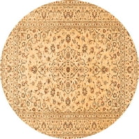 Ahgly Company u zatvorenom okruglom medaljonima narančasti tradicionalni prostirke područja, 7 'krug
