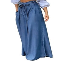 Niveer dame casual širokih pantalona za noge Žene sa džepovima dno dno visokog struka padajuće vrećice
