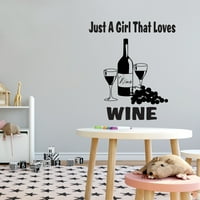 - uklonjiva dnevna soba Naočale za boce i grožđe ukrašavanje naljepnica Samo djevojka koja voli vino