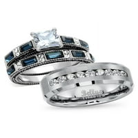 Njegove i njene vjenčani prsten setovi ženski set od nehrđajućeg čelika Vintage prsten i muški titanimalni