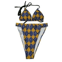 Ženski bikini kupaći kostim vintage etnički printski odjeća za plažu trokut kupaći kostimi za zabavu