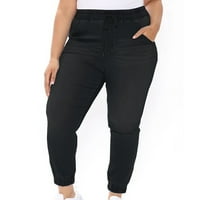 Gaecuw traperice za žene Regularne fit duge hlače povlačenje hlača u hlačama casual labavo vrećice traperice