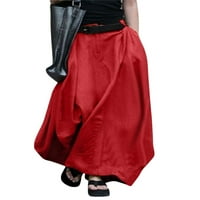 Jedno otvaranje ženskih proljetnih ljetnih dugih a-line suknje s visokim strukom s džepovima s ulicom