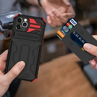 Za slučaj novčanika iPhone Pro Ma, sa držačem za kreditne kartice Kickstand Slim Robasto otporan na