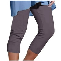 Capri pantalone za žene Ljetne casual elastične strugove planinarske pantalone sa džepovima Atletski
