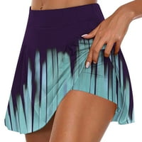 EdVintorg Ženske kratke hlače Visoka struka za čišćenje ženske ljetne suknje za tenis Athletic Stretchy kratka joga lažna dva suknja hlače plave m