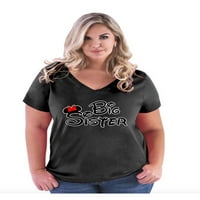 Ženska majica plus veličine V-izrez - velika sestra