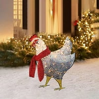 Božićna svjetla, Zedker 2D svjetlosna piletina sa ukrasom odmora na šal, dekoracija ravnine, božićno