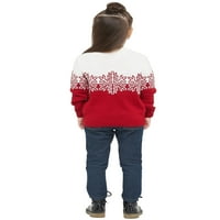 Usklađivanje obiteljskog božićnog džemper snježne pahulje Ispis kontrast boja kornjače dugih rukava Pleteni pulover