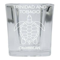 Trinidad i Tobago Karipsko suvenir Staklo Staklo Staklo Laser dizajn kornjače