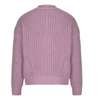 Hodadles ženski ležerni džemper- casual labavo jedino boja ružičaste veličine l