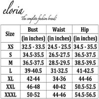 Eloria Geometrija ispisana ženska modna stilska dužina koljena u dizajnu okruglog vrata Kurti haljina