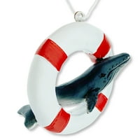 Morski pas i grbavi ukrasi kitova - obalni okean morski životni ukrasi, set od 2