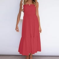 Cacommmark pi plus veličina ljetne haljine za čišćenje Žene Ljeto boemska solidna boja Ležerne prilike,