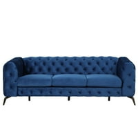 GZXS Modern sjedeći kauč za sjedenje, baršun tapecirani kauč sa čvrstim metalnim nogama, plavom bojom