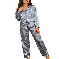 Prednjeg swwalk Ladies pidžama set Leopard Print Nightness košulje i hlače PJS domaća odjeća Mekana