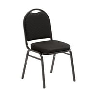 Serija stolica za stog w 1 2 debelo sjedalo - tapecirani tkanini-crni