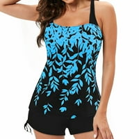Kulišta YubnLvae za ženski tankini veliki bikini set digitalni print suspender na plaži Split kupaći kostim - plavi m