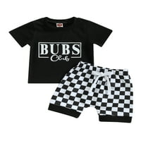GENUISKIDS TODDLER Baby Boys Ljetni odjeća 2T 3T Odjeća za dojenčad kratki rukav The Tops Checkerboard