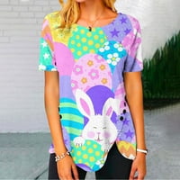 Uskršnje košulje za žene slatki zečji zečji grafički kratki rukav ispisan bluze casual ljeto labavi
