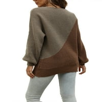 Fanvereka Ženska modna pulover Duks dugih rukava čisti okrugli otvor labav pulover pleteni vrh