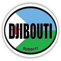 Džibuti Djibouti zastava OVAL naljepnica vinil naljepnica vinila