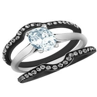 Njegov i njen crni prsten za venčanicu od nehrđajućeg čelika i klasični opseg postavljaju veličinu žena