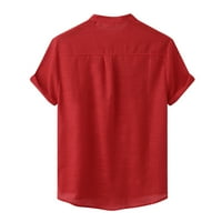 Nove modne majice Muška ljetna casual čvrsta majica kratkih rukava štand košulja košulja