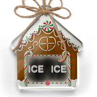 Ornament tiskani jedno oboren ledeni ledeni kockice za ledene kocke na Crnom Božić Neonblond