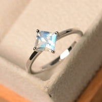Heiheiup Ženski pozlaćeni bakar zircon prstenovi modni nakit prstenovi kvadratni rezni pasijans prstenovi