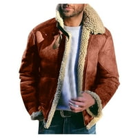 SNGXGN muški klasični zip prednja polarna jakna Debela topla jakna jakne za muškarce, crvena, veličine