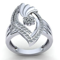 Prirodno 0,75ct okrugli rez Diamond Dame Bridal Fancy Angažova za angažovanje prstenasto 14k ruža, bijela ili žuta zlatna FG VS