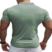 Groanlook muškarci T majice kratki rukav Tee rever vrat casual polo majica pune boje mens classic fit