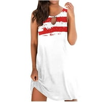 Žene 4. srpnja haljina Američka zastava Sunderice zvijezde Stripes Patriotska odjeća Ispis Udobne labave