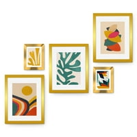 Sažetak Matisse u Zlatnom - MI & Match Gold uokvireni zidni set