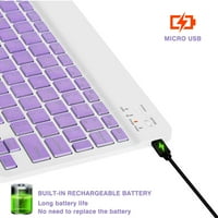 U lagana tastatura i miš sa pozadinom RGB svjetla, višestruki uređaj Tanak punjiva tastatura Bluetooth