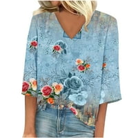Ženska Comfy Swressy bluza Trendi Rad Ležerne prilike Ležerne prilike Vintage odjeća Boho cvjetni ispis